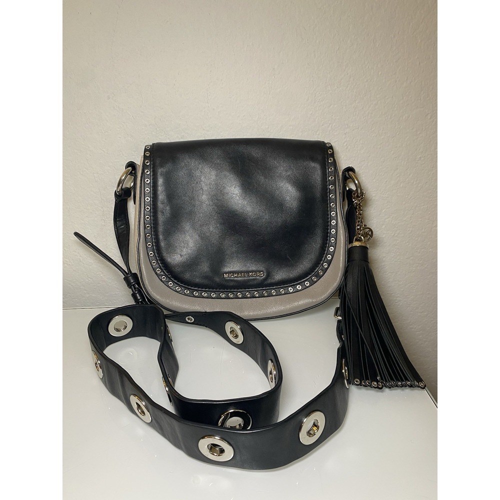 Michael Kors Black and Cream Satchel